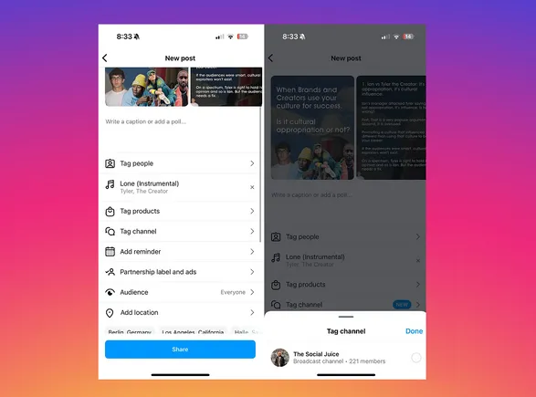 instagram-menambahkan-opsi-untuk-menandai-saluran-saat-mengunggah-postingan