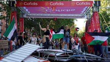foto:-protes-tim-israel,-balap-sepeda-vuelta-a-espana-dihentikan