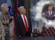 Hantu Jeffrey Epstein mengunjungi Trump di final musim SNL yang terbuka dingin