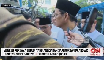 VIDEO: Menkeu Purbaya Belum Tahu Anggaran Sapi Kurban Prabowo