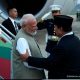 momen-pm-india-tiba-di-jakarta,-disambut-prabowo
