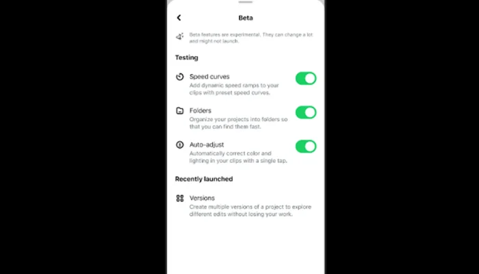 Meta adds more experimental Edits features to its beta tab