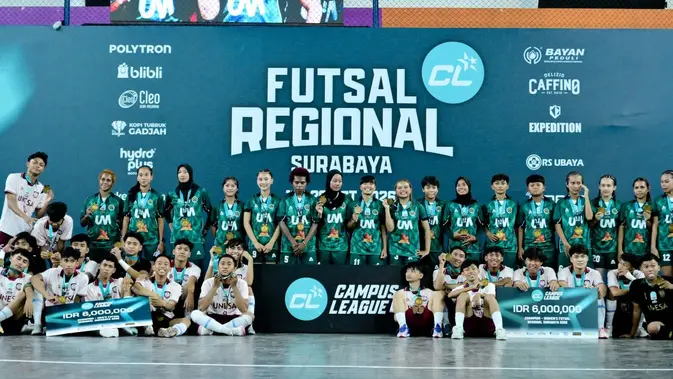 campus-league-2026-futsal-regional-surabaya:-unesa-dan-um-jadi-kampiun-di-kota-pahlawan